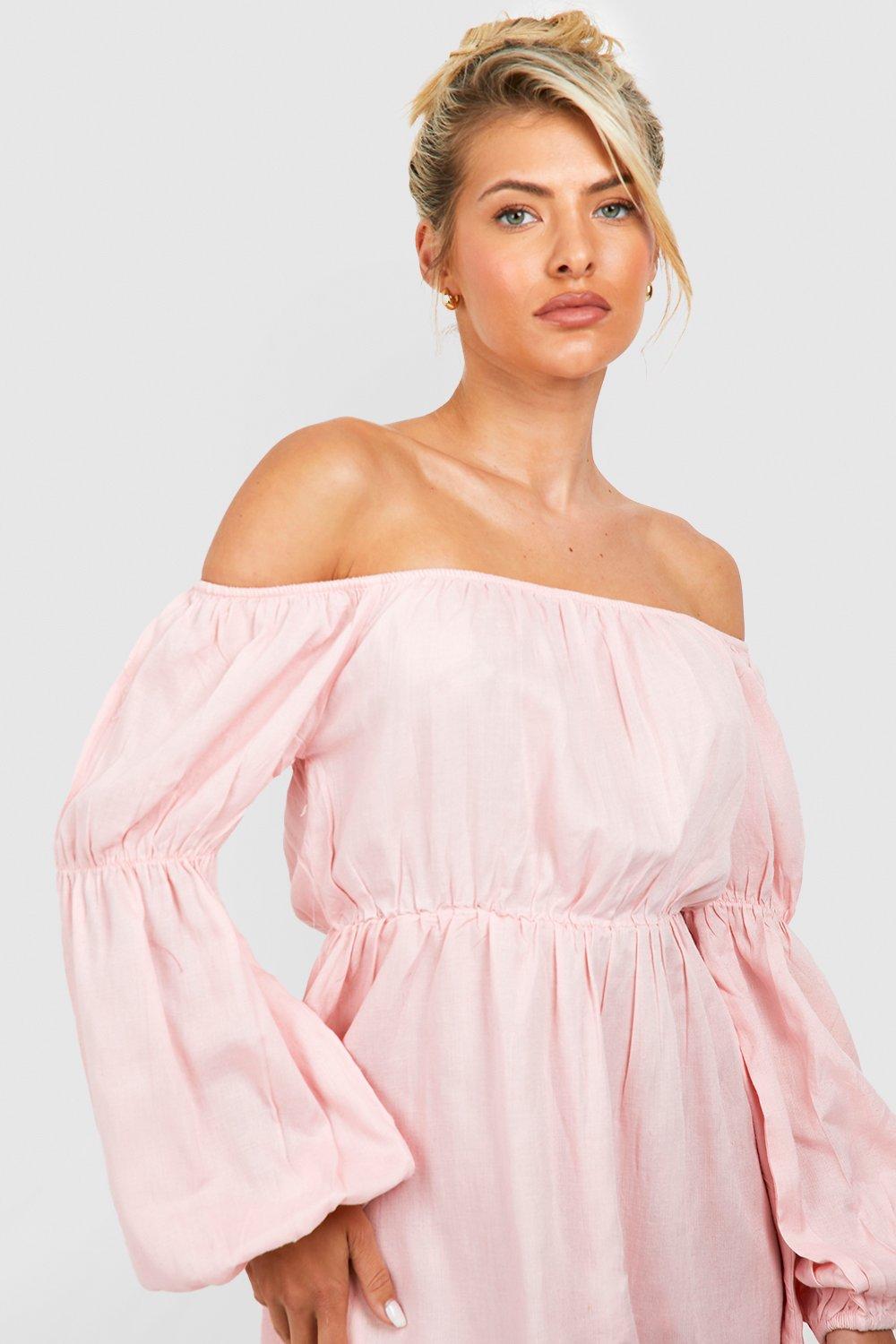 Boohoo dusty shop pink dress